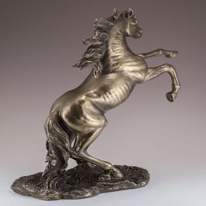 Figura de caballo de aluminio fundido hecha a mano, elegante escultura metálica de un gallo en pleno levantamiento, decoración para interiores modernos. - Product Image 6