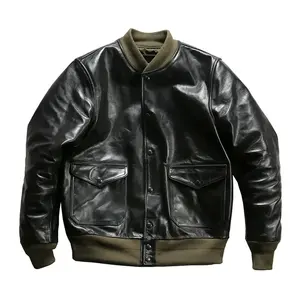 Chaquetas de Hombre de Alta Calidad del Fabricante, Chaqueta de Cuero PU Personalizada, Chaqueta Clásica Sólida para Hombre - Product Image 1