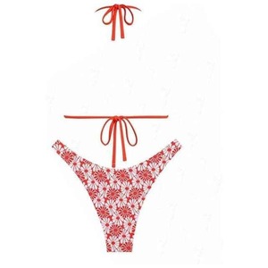 Ensemble de bikini rétro imprimé personnalisé, nouveau maillot de bain sexy deux pièces pour femmes, fabriqué en polyester/nylon, dos nu, séchage rapide - Product Image 2