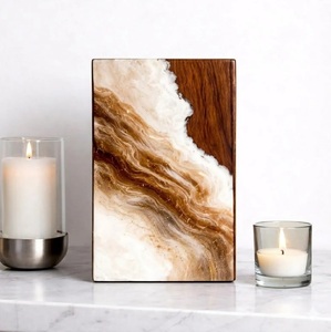 Brown Marble Resin Rosewood Cremation Urn for Human Ashes Handmade Wooden <b>Memorial</b> Urn Brown Marble Resin Wooden Cremation Urn - Product Image 2