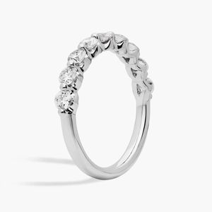 Bague de mariage en diamant rond cultivé en laboratoire en or rose 14 carats avec bande de diamants flottants 3/4 ct, bague empilable pour anniversaire ou mariage - Product Image 4