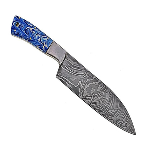 Couteau en acier Damas avec manche en résine bleue, prix raisonnable, couteaux Damas, lames personnalisées OEM - Product Image 3