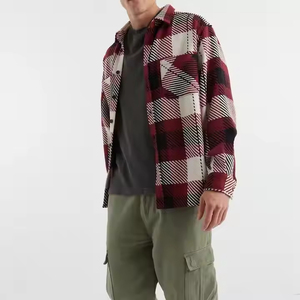 Chemise en flanelle unie pour homme, col mandarin, manches longues, décontractée, pour l'été, 100% coton, anti-rides, tricotée, séchage rapide, écologique - Product Image 5