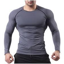 Haut de sport à manches longues pour homme, idéal musculation et gym, coupe ajustée, ourlet effilé, séchage rapide, absorbant la transpiration - Product Image 2