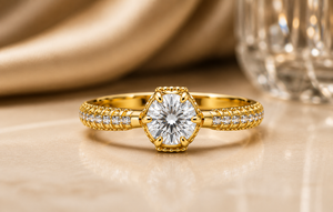 Rose Gold Plated 925 Sterling <b>Silver</b> Pear Cut <b>Solitaire</b> <b>Ring</b> Moissanite Accented Band Luxury Engagement <b>Ring</b> for Her - Product Image 4