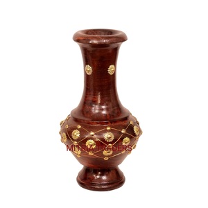 Vase à fleurs en bois, décoration de table, cadeau Diwali, pot pour la décoration de la maison, fleur artificielle, idéal pour le salon - Product Image 4