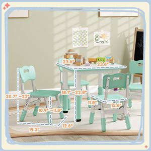 <b>Adjustable</b> 5pc Toddler <b>Table</b> and Chair Set Green 18 Months-5 Years Easy Wipe & Storage Box Kids' Furniture - Product Image 3