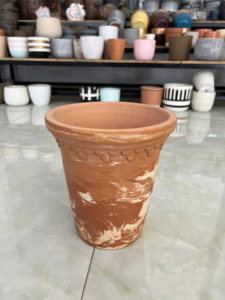 Ventes en gros de pots de fleurs modernes et élégants en terre cuite italienne, mosaïque sculptée à la main, écologiques, pour jardin et maison, taille personnalisée - Product Image 4
