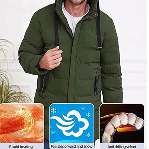 <b>Men</b>’s Winter Coat <b>Long</b> Puffer <b>Jacket</b> Warm Hooded Quilted Parka Outerwear Insulated Cold Weather <b>Jacket</b> - Product Image 2