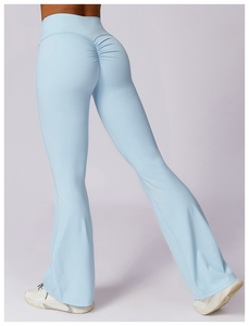 Pantalones de Pierna Ancha de Cintura Alta para Mujer, Color Sólido, Transpirables, Deportivos, Tejidos, de Longitud Completa, Cintura Elástica, Corte Regular, para Verano - Product Image 4