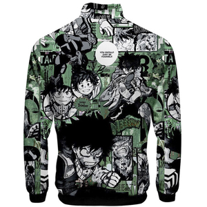 Blouson Bomber Homme Imprimé Personnage Anime Col Montant Zippé Décontracté Polaire Polyester Coupe Droite pour l'Automne - Product Image 2