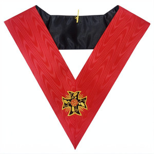 AASR 18TH DEGREE KNIGHT ROSE CROIX MASONIC REGALIA OFFICER'S <b>MACHINE</b> EMBROIDERED COLLAR SCOTTISH RITE REGALIA FREEMASON COLLAR - Product Image 1