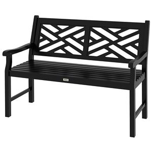 Panca da Giardino Tranquility 43.25'' in Legno Nero per Uso Esterno su Patio - Product Image 1