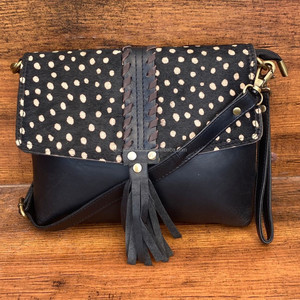 2024 Designer High Quality Animal Print Genuine Cowhide Leather Crossbody Bags for Women Luxury Tassel Wristlet Shoulder Handbag - Product Image 2