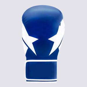 Gants de boxe professionnels bleus et blancs à motif étoilé - Mitaines de sparring haute performance - Protection sécurisée du poignet - Product Image 4