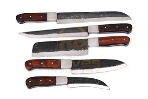Custom Hand Forged Kitchen <b>Knife</b> <b>Set</b> – High Carbon Steel Chef <b>Knives</b> with Wooden Handle - Product Image 2