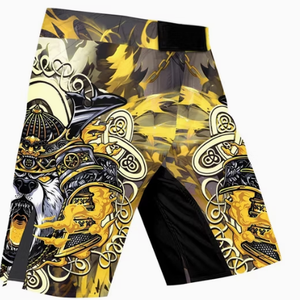Shorts de bain pour hommes à motif dessin animé imprimé MMA, séchage rapide, taille élastique, taille mi-haute, 100 % polyester extensible, pour le combat - Product Image 1