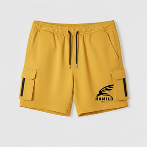 HAMILO Men's Green <b>Cargo</b> Shorts Quick Dry Drawstring Waist Front Logo Pocket Design Casual Sporty Style - Product Image 4