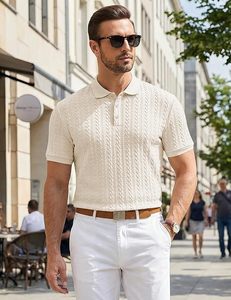 Kinetix Knit - Camisa polo informal para hombre, texturizada, de manga corta, elástica, para golf, vacaciones de verano, playa, con cuello - Product Image 3