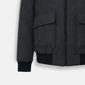 Vestes à col en fourrure, veste d'hiver sur mesure de haute qualité, veste ajustée pour homme, vêtements d'hiver épais et élégants avec fermeture éclair - Product Image 3