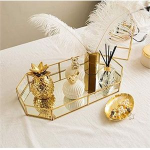 Plateau de service octogonal en métal doré miroir de luxe, plateau décoratif pour table basse, organisateur de parfums et bijoux pour hôtels - Product Image 5