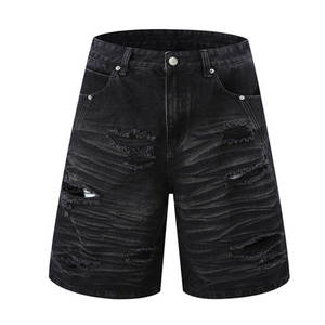 Pantalones Cortos Rotos para Hombre al por Mayor, Cintura Elástica Alta, Estilo Casual, 100% Algodón Tejido, Secado Rápido, 180g, Demin 2026 - Product Image 2