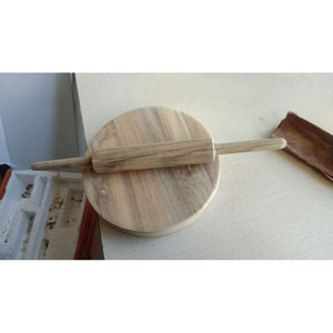 Wooden <b>Rolling</b> <b>Pin</b> & Pastry Board Chakla Belan for Smooth Chapati for Home Kitchen Use - Product Image 3