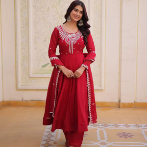 New Premium Readymade Gown With Pant & Dupatta <b>Set</b> - Product Image 1