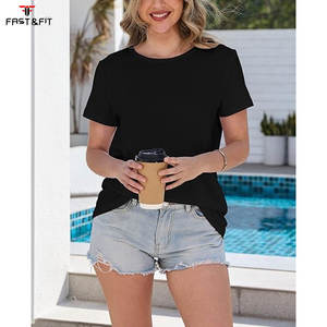 T-shirts d'été pour femmes de haute qualité, col rond, 100% coton, écologiques, coupe décontractée, longueur normale, personnalisables - Product Image 4