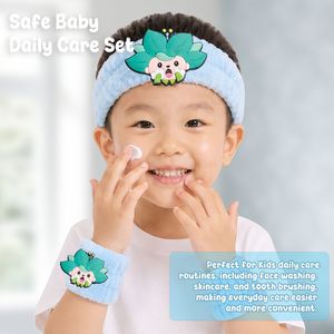 ชุดที่คาดผมและสายรัดข้อมือสำหรับเด็ก ลายการ์ตูนสีฟ้า ปรับได้ ผลิตจากผ้าฝ้าย สไตล์หวาน ใช้ได้ทุกวัน - Product Image 3