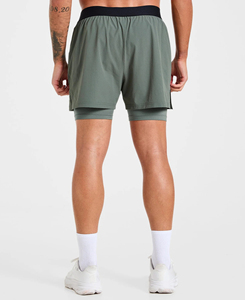 Pantalones Cortos Deportivos para Hombre de Primera Calidad, Ligeros, Color Verde Sólido, de Secado Rápido, Cintura Elástica, Tejido de Punto, Cortos, Estilo Urbano, MOQ Bajo - Product Image 2