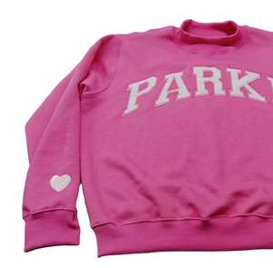 Women's Parke-style <b>Mock</b> <b>Neck</b> Lightweight Oversized Streetwear Sweatshirt Pink Solid Long Sleeve Cotton Fleece Winter Autumn - Product Image 4