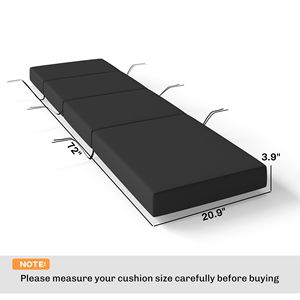 Set di 2 Cuscini Grigi per Sdraio da Esterno, Spessore 10 cm, con Lacci per Patio, 53 x 183 cm - Product Image 3