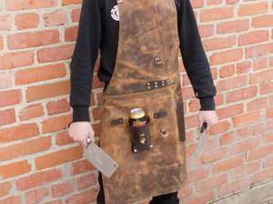 Professional Leather <b>Apron</b> for <b>BBQ</b> Grill Chef Durable Adjustable Wholesale Supplier Handmade Vintage Leather LPN-0321 - Product Image 2