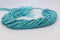Perles facettées rondes en turquoise naturelle d'Arizona AAA, 3,5 mm, 13 pouces, pierres précieuses en vrac pour la fabrication de bijoux à prix de gros