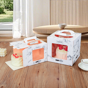 Cajas de Embalaje para Pasteles Pequeños, Transparentes, Biodegradables, con Ventana y Asa, Personalizables con Logotipo, al por Mayor - Product Image 5