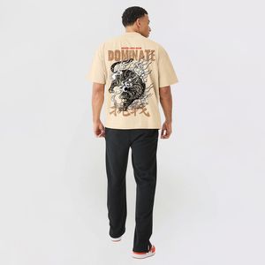 T-shirt imprimé pour homme 300 g/m² personnalisable avec logo sur le devant, respirant, en jersey, coupe oversize, design uni – Vente en gros OEM/ODM 2026 - Product Image 1