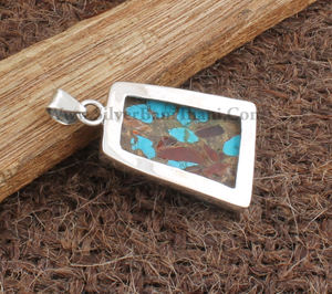 Colgante de Turquesa Natural Chapado en Platino Vintage al por Mayor, Joyería de Plata de Ley 925 con Gema Rosa, Precio al por Mayor Directo de Fábrica - Product Image 5