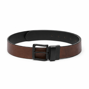 Ceinture en cuir réversible pour homme, noir et marron, double face, ceinture de costume, boucle à ardillon rotative, logo personnalisé, vente en gros pour hommes, OEM ODM - Product Image 4