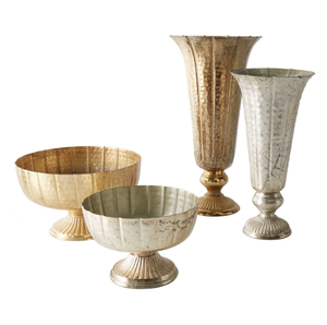 Jarrón plateado de Metal de aluminio de estilo nórdico para decoración del hogar y el jardín, mesa de boda, centro de mesa de Metal hecho a mano, maceta de lujo - Product Image 2