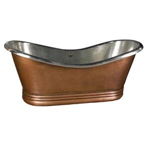 อ่างอาบน้ำทองเหลืองทองแดงเคลือบผิวหรูหรา อ่างอาบน้ำทองแดงเคลือบเงาแบบสองที่นั่ง - Product Image 1