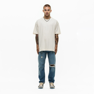 Camiseta de Verano para Hombre, Lavada, de Manga Corta, Oversize, 100% Algodón, Lisa, Personalizable, Estilo Vintage, 220g, Tallas Grandes - Product Image 6