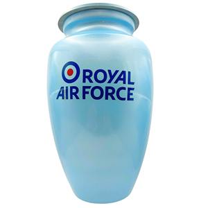 Urna Conmemorativa para Cenizas de Adultos, Estilo Americano, con Emblema de la Fuerza Aérea de Estados Unidos, Esmaltada, Blanca, de 200 Pulgadas Cúbicas, Marca LU - Product Image 1