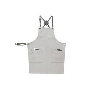 Professional <b>Bar</b> Worker Uniform Canvas Apron Genuine Leather Straps Lightweight Work Vest Adjustable <b>Utility</b> Pockets - Product Image 1