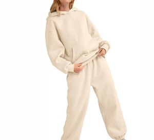 Wholesale Custom Logo Cotton Hoodie <b>Set</b> Matching <b>Set</b> Women Tracksuit Low MOQ Factory Price Private Label - Product Image 4