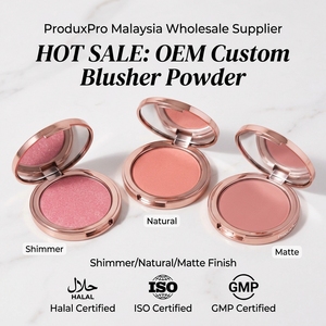 ProduxPro Malaysia Wholesale Supplier's Hot Sale Halal ISO GMP Certified OEM Custom Blusher Powder Shimmer/Natural/Matte Finish - Product Image 2