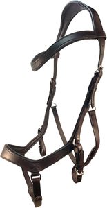 Bridon anatomique SidePull en cuir de haute qualité, design anatomique, mors simple, noir, taille et logo personnalisables - Product Image 6