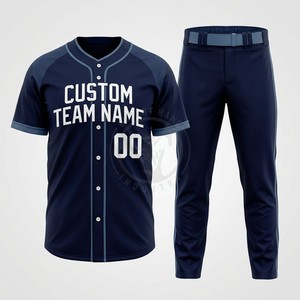 Tenues de baseball personnalisées, noir et vert, polyester, respirantes, pour hommes, ensemble maillot et pantalon pour équipe adulte - Product Image 3