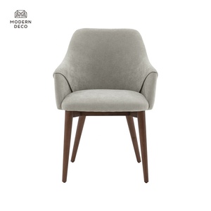 كرسي طعام جديد أثاث غرفة المعيشة كرسي لهجة قماش المفروشات باللون الرمادي - Product Image 4