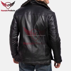 Manteau d'hiver élégant pour hommes personnalisable nouvelle mode veste en cuir de fausse fourrure en peau de mouton véritable surdimensionnée veste élégante et chaude - Product Image 5